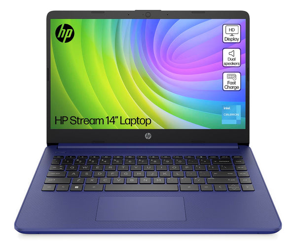 HP Stream 14" Laptop, Intel N4120 Processor, 4 GB RAM, 64 GB eMMC, Intel UHD Graphics, HD Display, Dual Speakers, Microsoft 365 Personal 12 month included, Win 11, Jet Black, 14s-dq0000sa