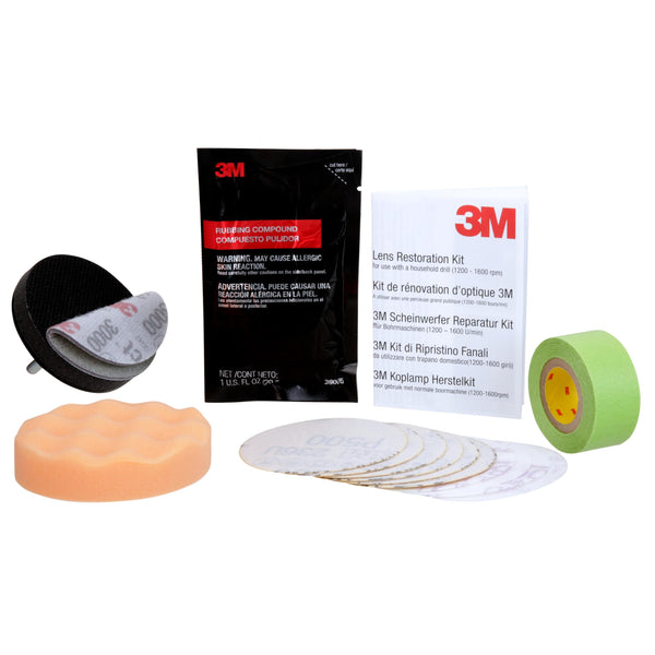 3M 39073 Headlight Lens Restoration Kit to Restore Dull/Faded/Discoloured Headlights For Car, 1 Pack, Smoke