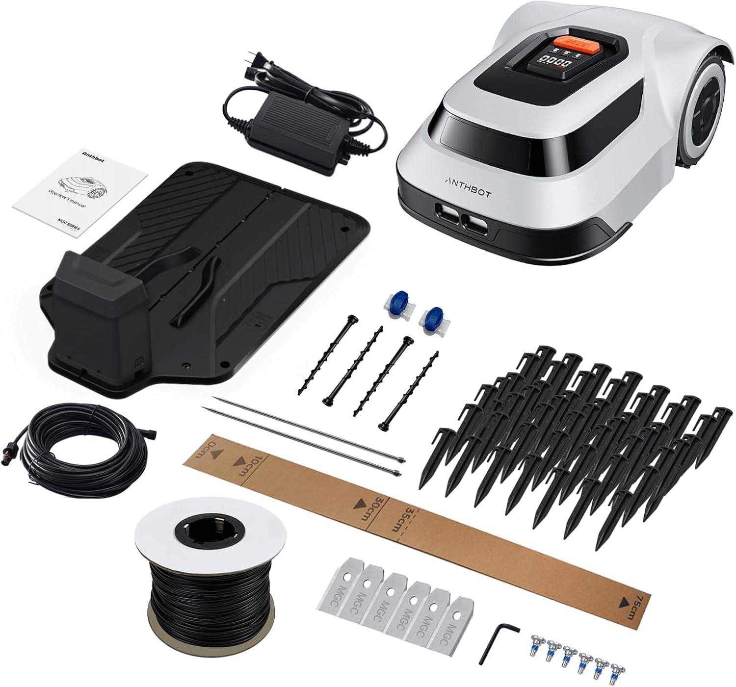 ANTHBOT Genie600 Robot Lawn Mower, Perimeter Wire Free, Full Band RTK+4-Eye Vision Robot Lawnmower, Recommended for 600 m², Max 800 m², Automatic Mapping, Accurate Obstacle Avoidance, APP Control