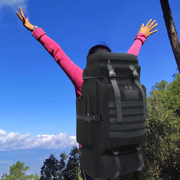 Wesoke 80L 100 liters Camping Hiking Backpack for Men, Extra Large Survival Hunting Backpack, Waterproof Big Molle Military Tactical Rucksack, Oversized Outdoor Sport Travel Daypack