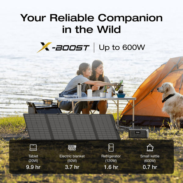 EF ECOFLOW RIVER 2 256Wh Portable Power Station with XT60 Cable, Solar Generator with LiFeP04, up to 600 W Power, Quick Charge in 1 Hour, Balcony Power for Camping/Emergency Power/Motorhomes/Home