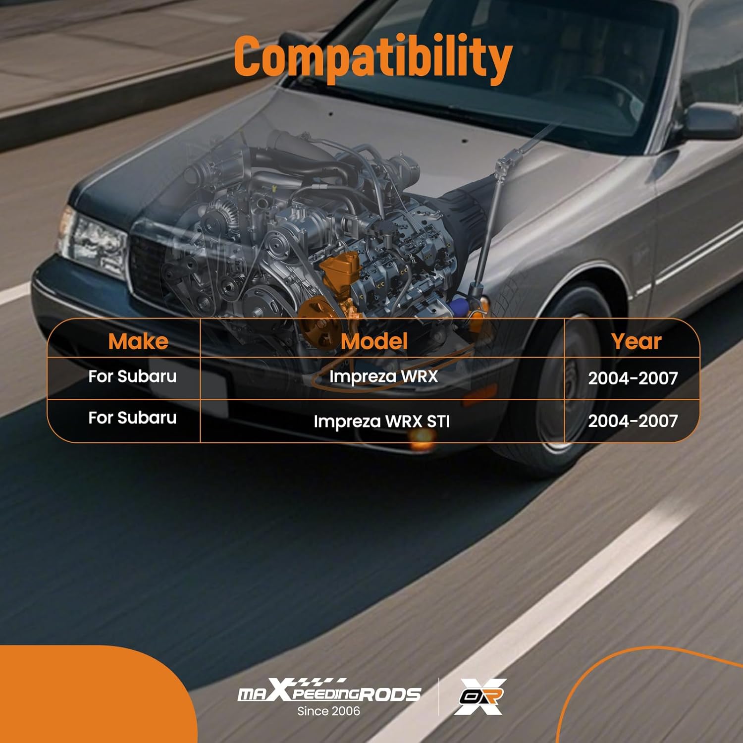 maXpeedingrods Power Steering Pump 34430FE040 for Subaru Impreza WRX 20.L 2.5L 2004-2007