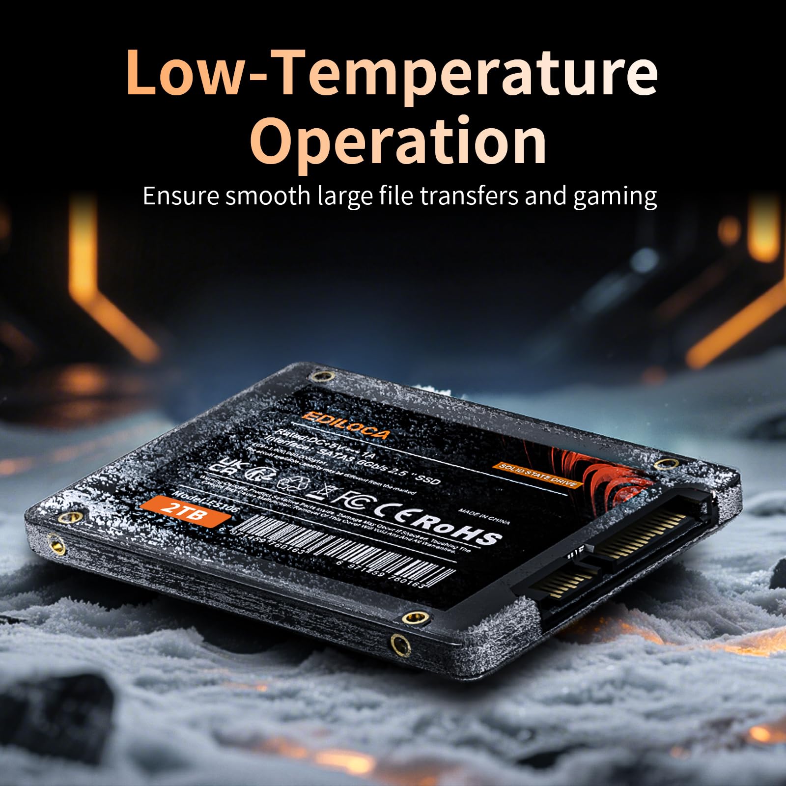 Ediloca 1TB SSD, Internal Solid State Drives, 2.5" SATA SSD 1TB, Up to 550MB/s, 3D NAND TLC, Compatible with Laptop & PC Desktop(ES106 Black)