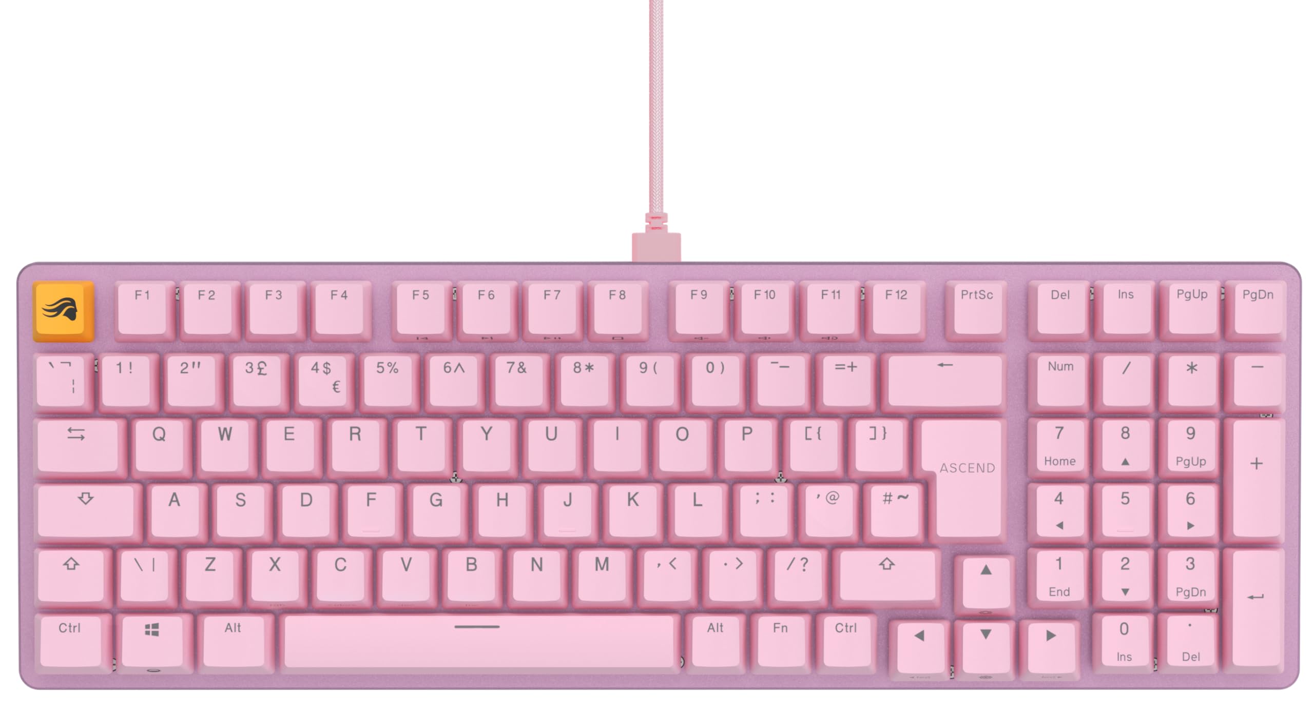 Glorious Gaming GMMK 2 Full Size (96%) - Mechanical Gaming Keyboard, Aluminium Frame, Customisable, Doubleshot Caps, Fox Switches, Per Key RGB, Full NKRO, English UK QWERTY Layout - Pink
