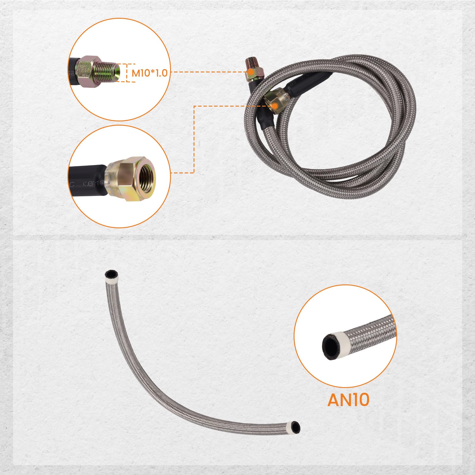 maXpeedingrods Universal Turbo Oil Line Kits Feed Line AN10 & Return Line kits T3 T4 T04E T3T4 T70 GT28