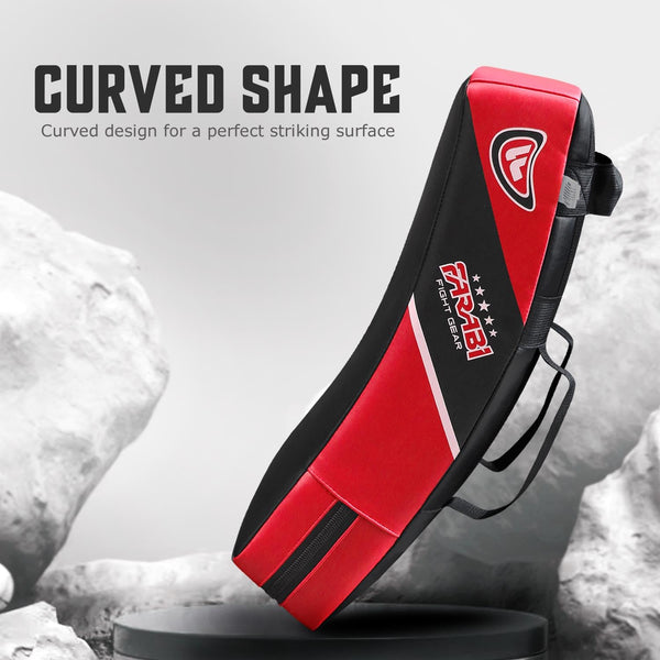 Farabi Kick Shield Strike Thai Pad Curved Large Boxing MMA Training x 1 unit (Black/Red)