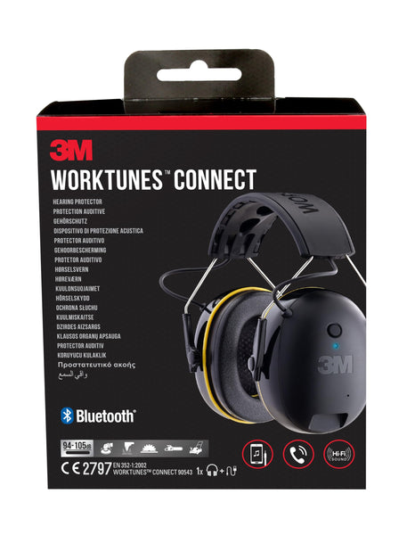 3M WorkTunes Connect Wireless Hearing Protector with Bluetooth Technology 90570E-1