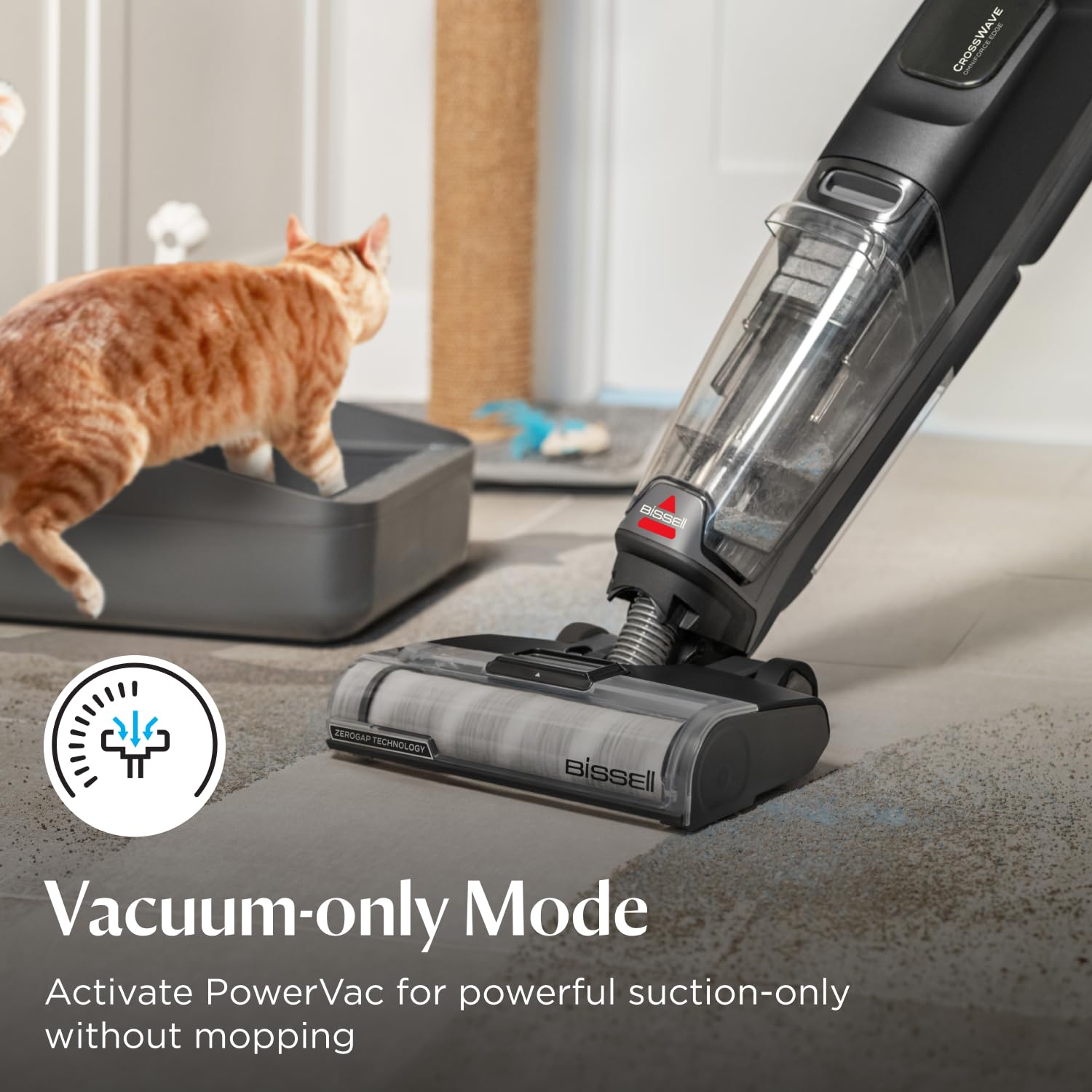 BISSELL CrossWave OmniForce, Wet and Dry Vacuum Cleaner, Powerful Floor Cleaner Machine, Multi-Surface, Cordless Vacuum Cleaner with Turbo Mode & Vacuum-Only Mode, Wet Vac up to 240m2, 69 dBA, 3912E