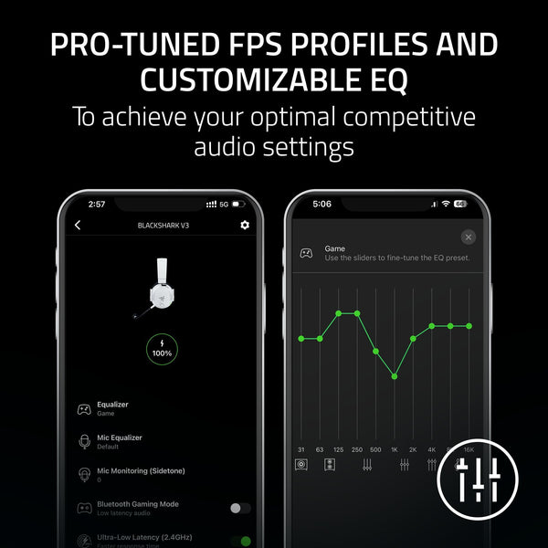 Razer BlackShark V2 Pro (2023) for PC - Premium Wireless E-Sports Headset (HyperClear Super Wideband Mic, TriForce Titanium 50 mm Driver, Bluetooth, Up to 70hrs Battery) White