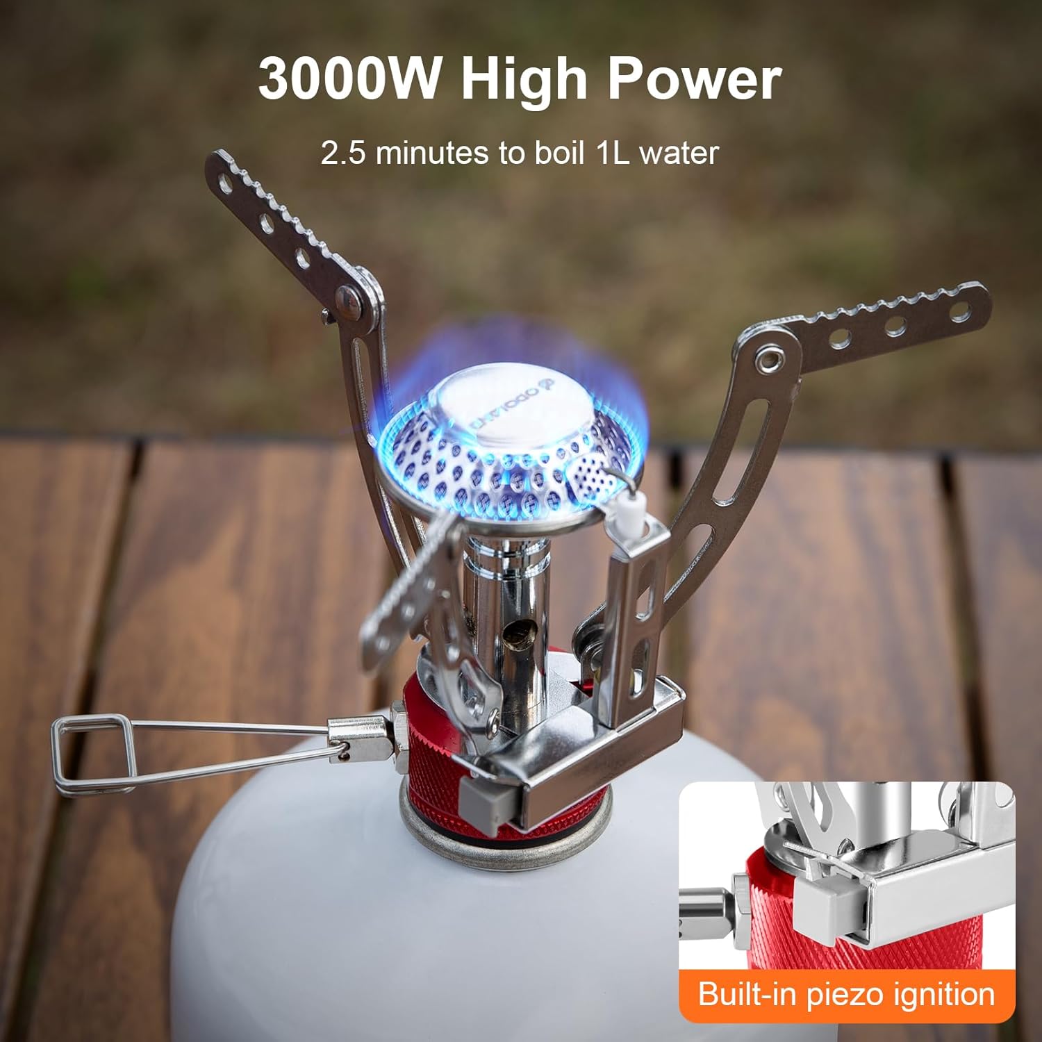 Odoland Camping Cookware Set, Outdoor Cooking Utensils Pots with Burner and Stove Foldable Cookware for Hiking, Trekking, Fishing and Backpacking