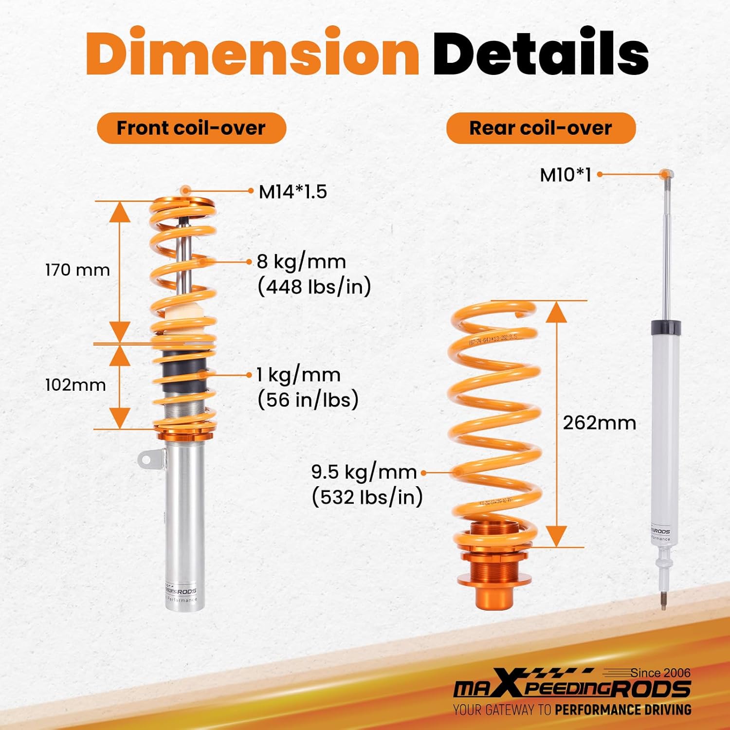 maXpeedingrods Coilovers for BMW 3 Series E90 Saloon 2WD 2004-2011 Suspension Lowering Kit