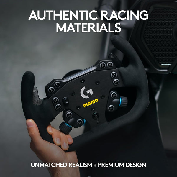 MOMO Motorsport Pro SIM Racing Wheel - 290mm Premium Microfiber Grip, Compatible with Logitech G RS Hub, Racing Simulator Accessory for Xbox Series X/S PS4 PS5 PC, Professional Grade Italian Design