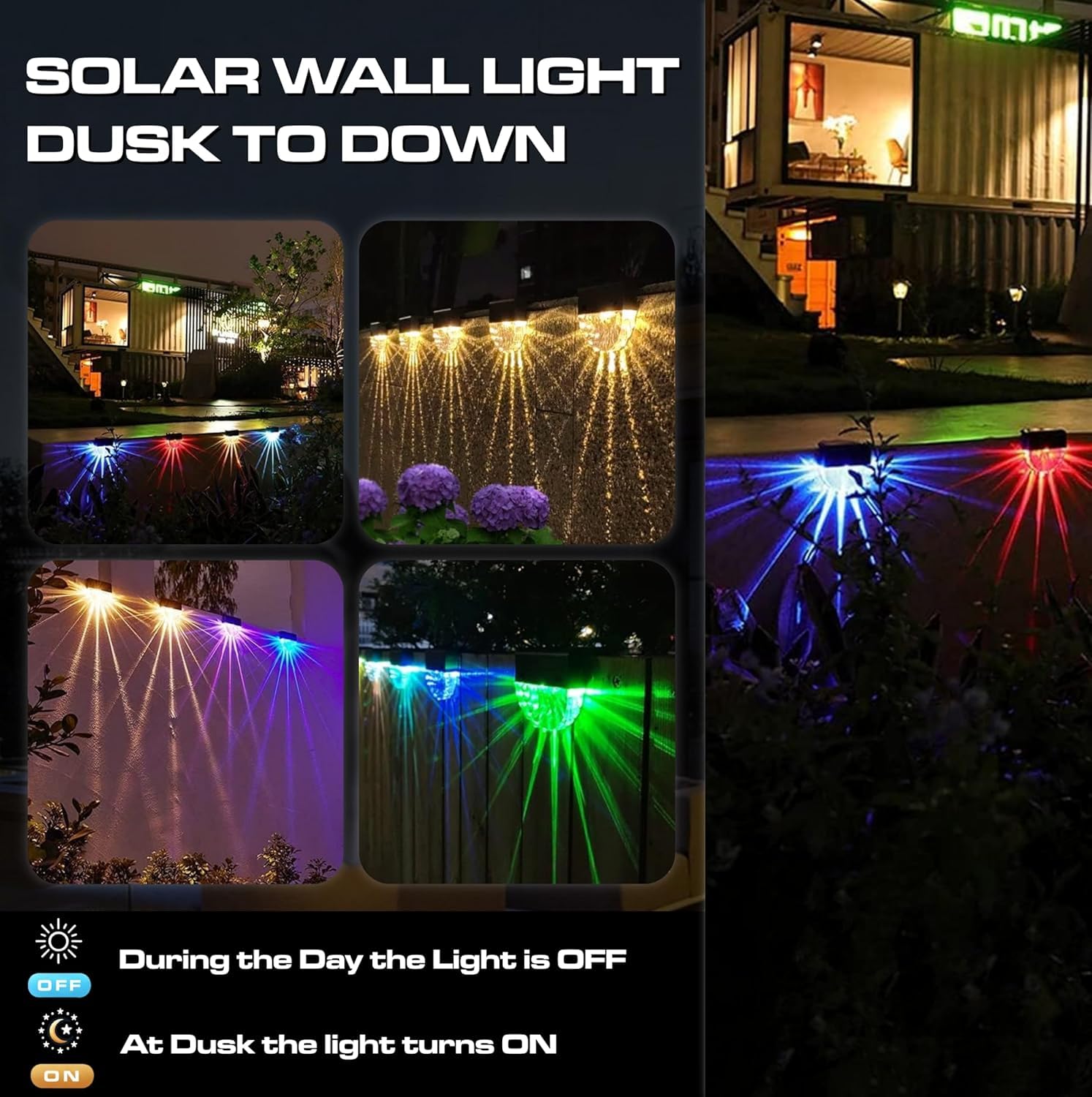 HYBEC - Outdoor Solar Stair Light, Solar Stair Light, Solar Stair Light, Solar Stair Light, Outdoor Solar Light for Stairs, Outdoor Stair Solar Light