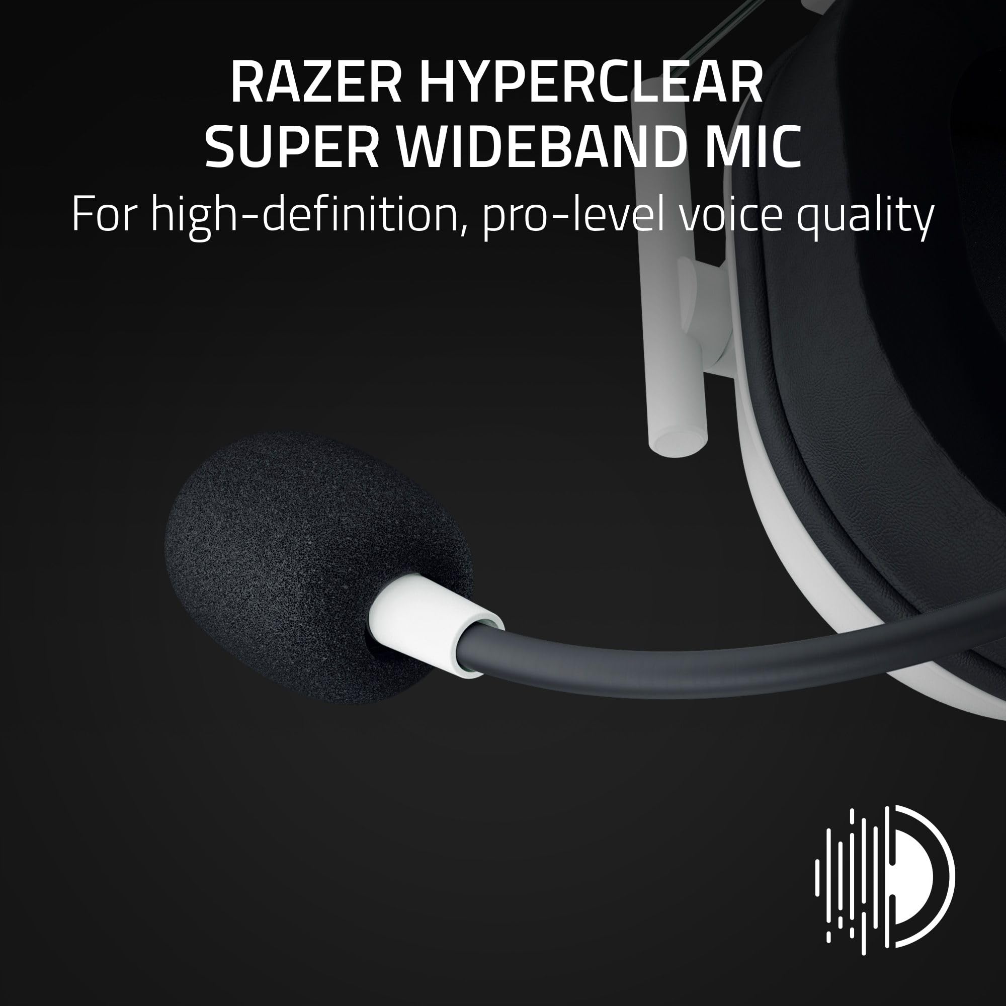 Razer BlackShark V2 Pro (2023) for PC - Premium Wireless E-Sports Headset (HyperClear Super Wideband Mic, TriForce Titanium 50 mm Driver, Bluetooth, Up to 70hrs Battery) White