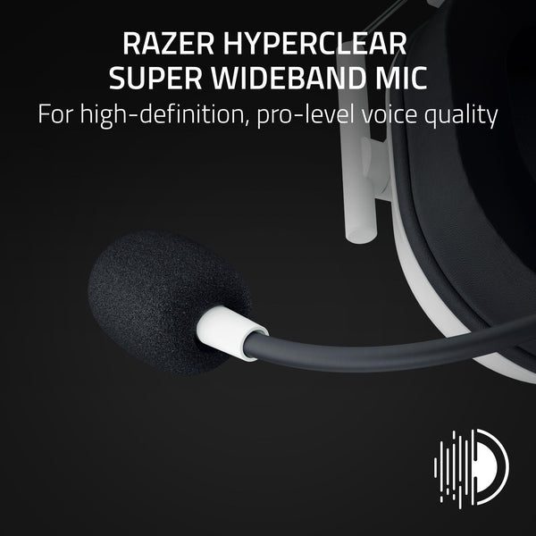 Razer BlackShark V2 Pro (2023) for PC - Premium Wireless E-Sports Headset (HyperClear Super Wideband Mic, TriForce Titanium 50 mm Driver, Bluetooth, Up to 70hrs Battery) White