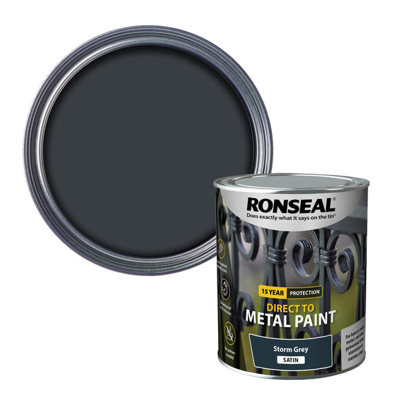 RONSEAL Direct to Metal Paint Storm Grey Satin 750ml