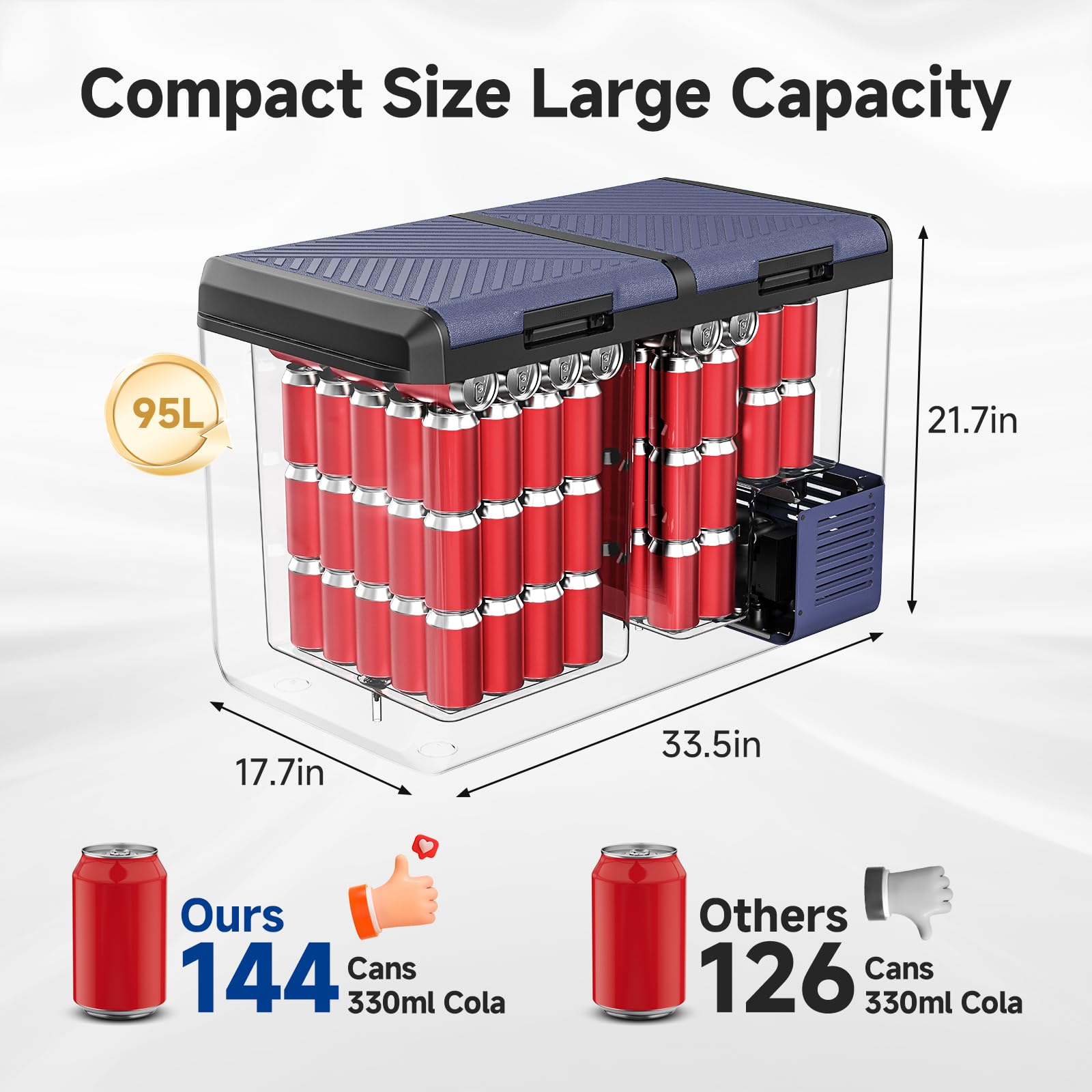 AAOBOSI 25L Car Fridge Freezer, IPX4 Waterproof Portable Compressor Camping Fridge 12V/240V, -20°C to 20°C – Ideal for Campervan, Car, Truck, Boat, Motorhome, Travel, Picnic
