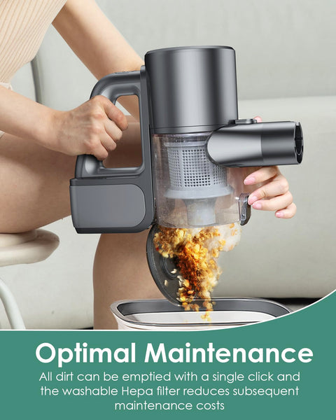 VersLife Cordless Vacuum Cleaner, 40Kpa 40Mins 2-in-1 Stick Vacuum, Lightweight and Versatile, Deep Cleans, Self-Standing, Green LED,Lightweight Vacuums for Hardwood Floor Carpet Car Pet Hair