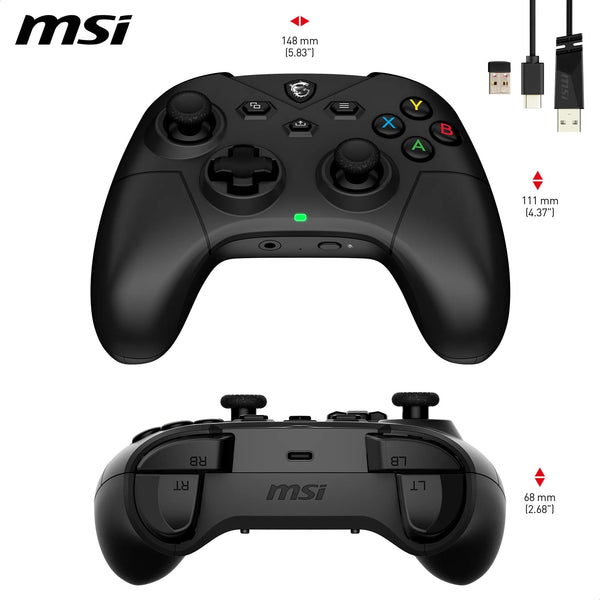 MSI FORCE GC20 V2 WHITE Wired PC Gamepad Controller - Interchangeable D-Pad Covers, Dual Vibration Motors, USB 2.0 - Wired