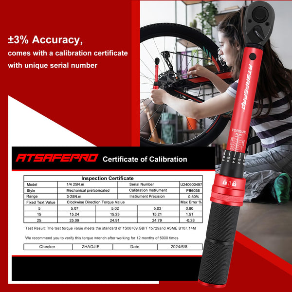 ATsafepro Torque Wrench 3/4 Inch, 100-600 Nm Torque Wrenchs, ±3% Error Accuracy with 48 Teeth Dual-Direction Adjustable for Repair of Car, Truck, Tractor
