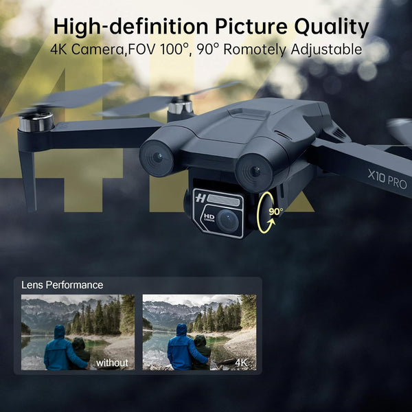 2650 ft Control Range Super Enduring Brushless Motor Drone with 84 Mins Super Long Flight Time, Drone with 4K HD Camera for Beginners, CHUBORY A77 WiFi Quadcopter, Follow Me, Auto Hover, 3 Batteries