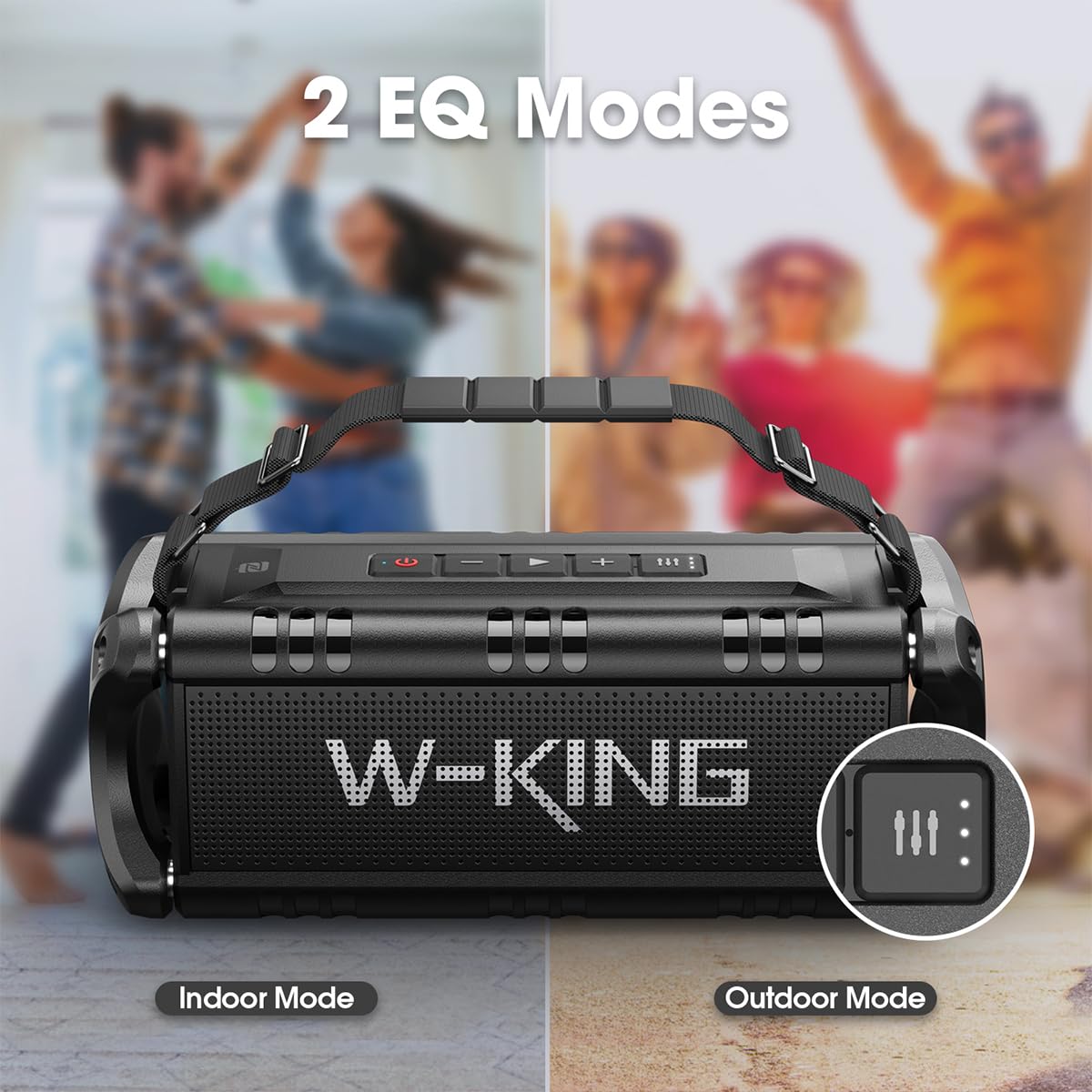 W-KING 90W Max Bluetooth Speaker, IPX6 Waterproof Portable Speakers Wireless Bluetooth, 50W Deep Bass Loud Outdoor Speaker with 40H Playtime/Stereo Pairing/TF Card/AUX/NFC for Home Party,Camping,Beach