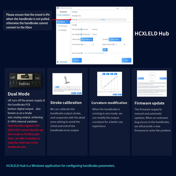 HCXLELD Sim Racing Handbrake, G29 G923 T300 Racing Wheel Compatible with PS4/PS5, G920 G923 TX Racing Wheel Compatible with XBOX Series X/S, All Racing Wheels for Windows, with Clamp