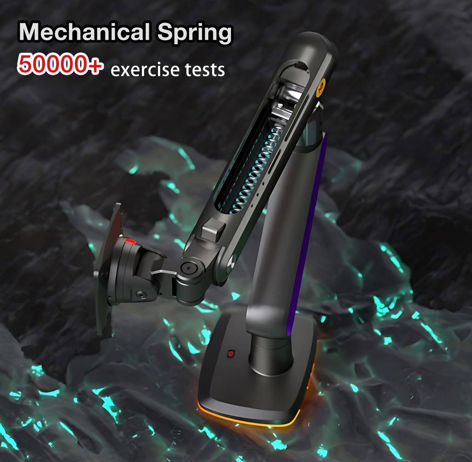 NB Ergonomic Monitor Stand for Screen 32 to 60 inch, RGB Ultrawide Curved Monitor Arm 49 57 inch - Load up to 20 kg, VESA 75 & 100 mm (Black)