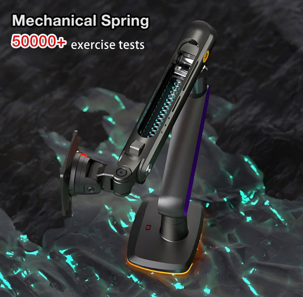 NB Ergonomic Monitor Stand for Screen 32 to 60 inch, RGB Ultrawide Curved Monitor Arm 49 57 inch - Load up to 20 kg, VESA 75 & 100 mm (Black)