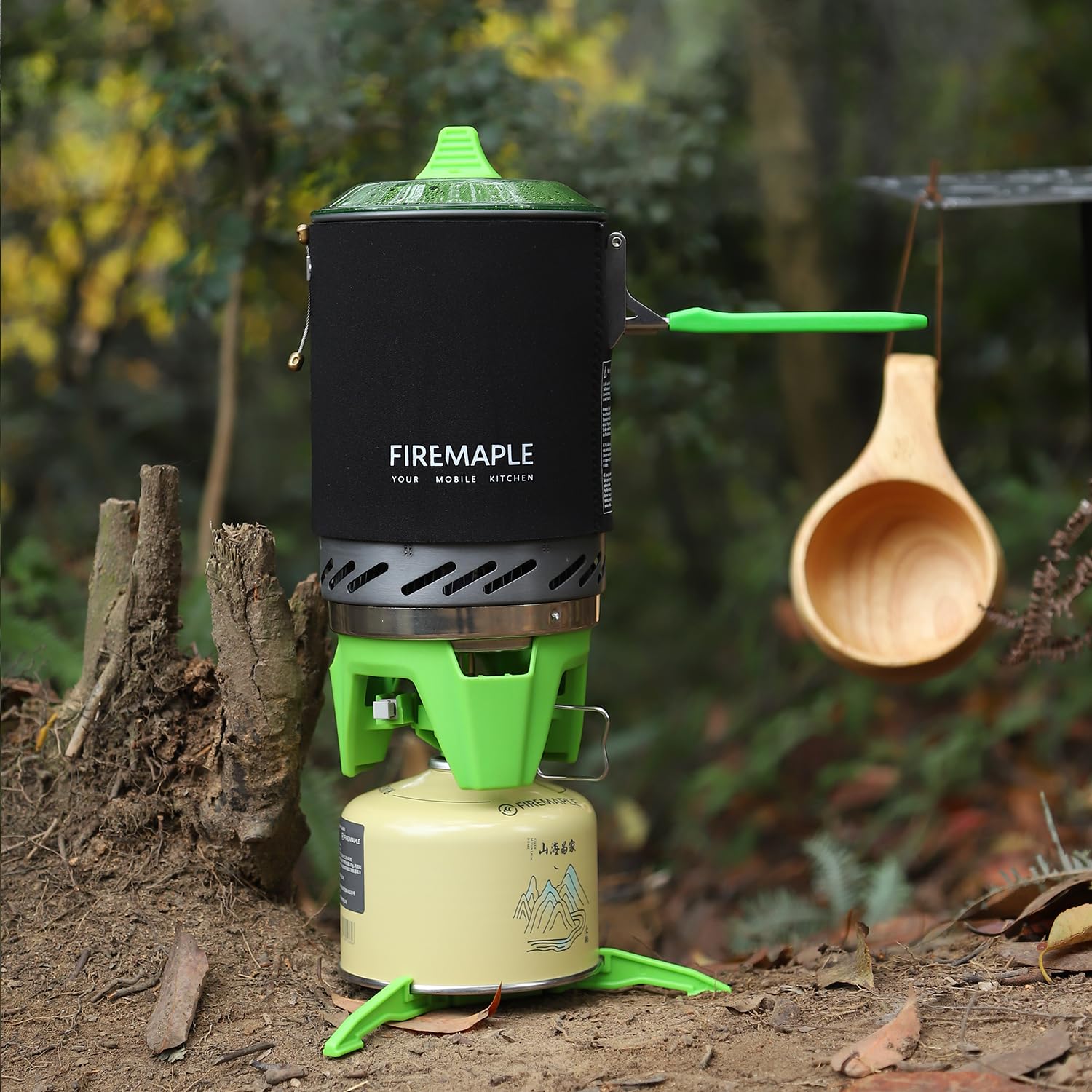 Fire-maple FMS-X2 Personal Cooking System Outdoor Hiking Camping Equipment Oven with Piezo Ignition POT Support & Stand for Outdoor Acitivities- Portable Propane Gas Stove Burner