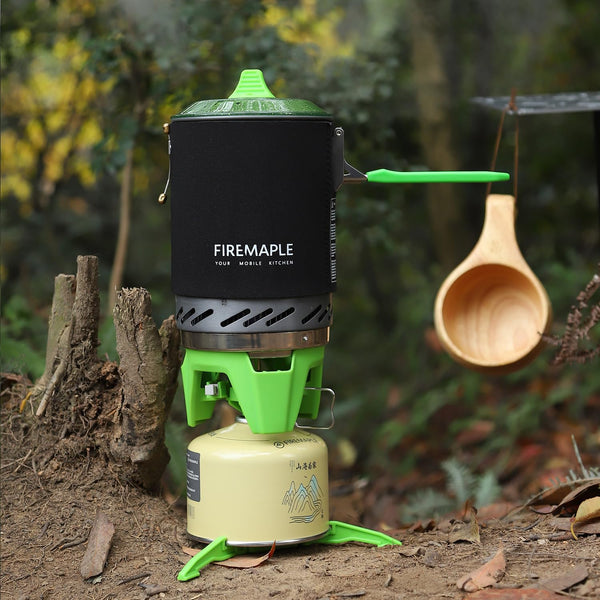 Fire-maple FMS-X2 Personal Cooking System Outdoor Hiking Camping Equipment Oven with Piezo Ignition POT Support & Stand for Outdoor Acitivities- Portable Propane Gas Stove Burner