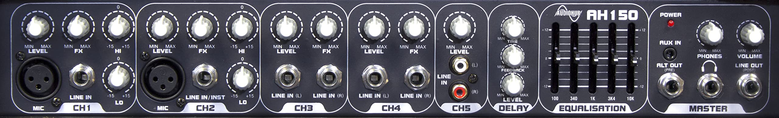 Laney AUDIOHUB Series AH80 - Multi-Input Combo Amp - 80W - 10 inch Woofer plus Horn, Black