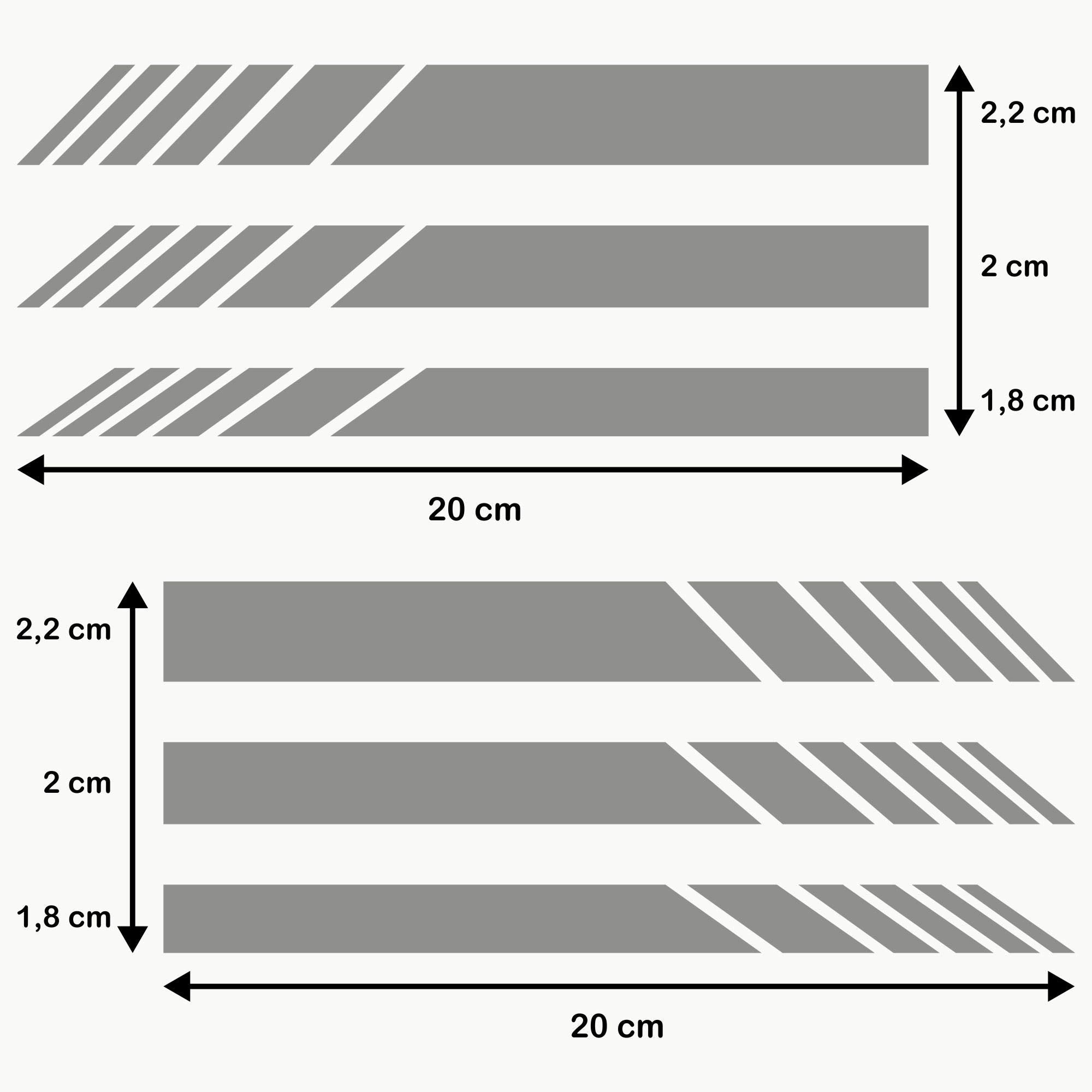 Pack 6 Units Car Rear View Mirror with Striped and Arrows Design | Rear View Mirror Adhesive with Stripes Fringes | Universal Car Mirror Stickers (Red)