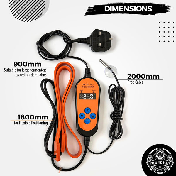 Brewing Mate Thermostatic Home Brew Heat Belt - Equipment for Beer and Wine Fermentation Temperature Control (Thermostatic)