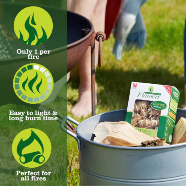 Flamers Natural Firelighters 500 Value Pack - Fire Lighters for Wood Burner Firepit Bbq Pizza Oven Fireplace Chimenea Barbecue Fire Starter -