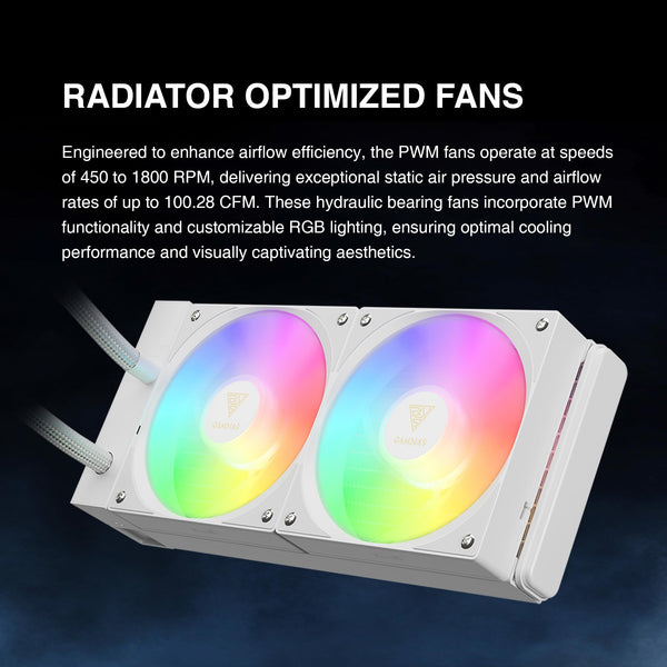 GAMDIAS CHIONE E4 240mm AIO Liquid CPU Cooler, Real-Time Digital Display Patented PWM Pump, 2 x 120mm Easy Cable Management Daisy Chained Fans w/ ARGB Sync, Intel LGA 1851/1700/1200；AMD AM5/AM4, Black