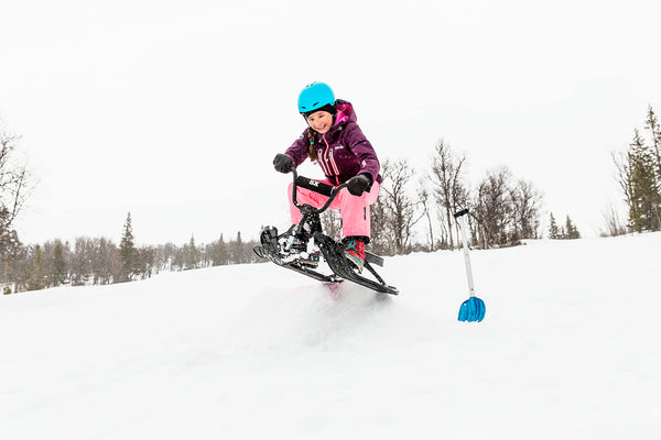 STIGA Snowracer Curve SX Racing Snow Sledge with BMX Steering Wheel and Brakes, for Children from 7 Years Old