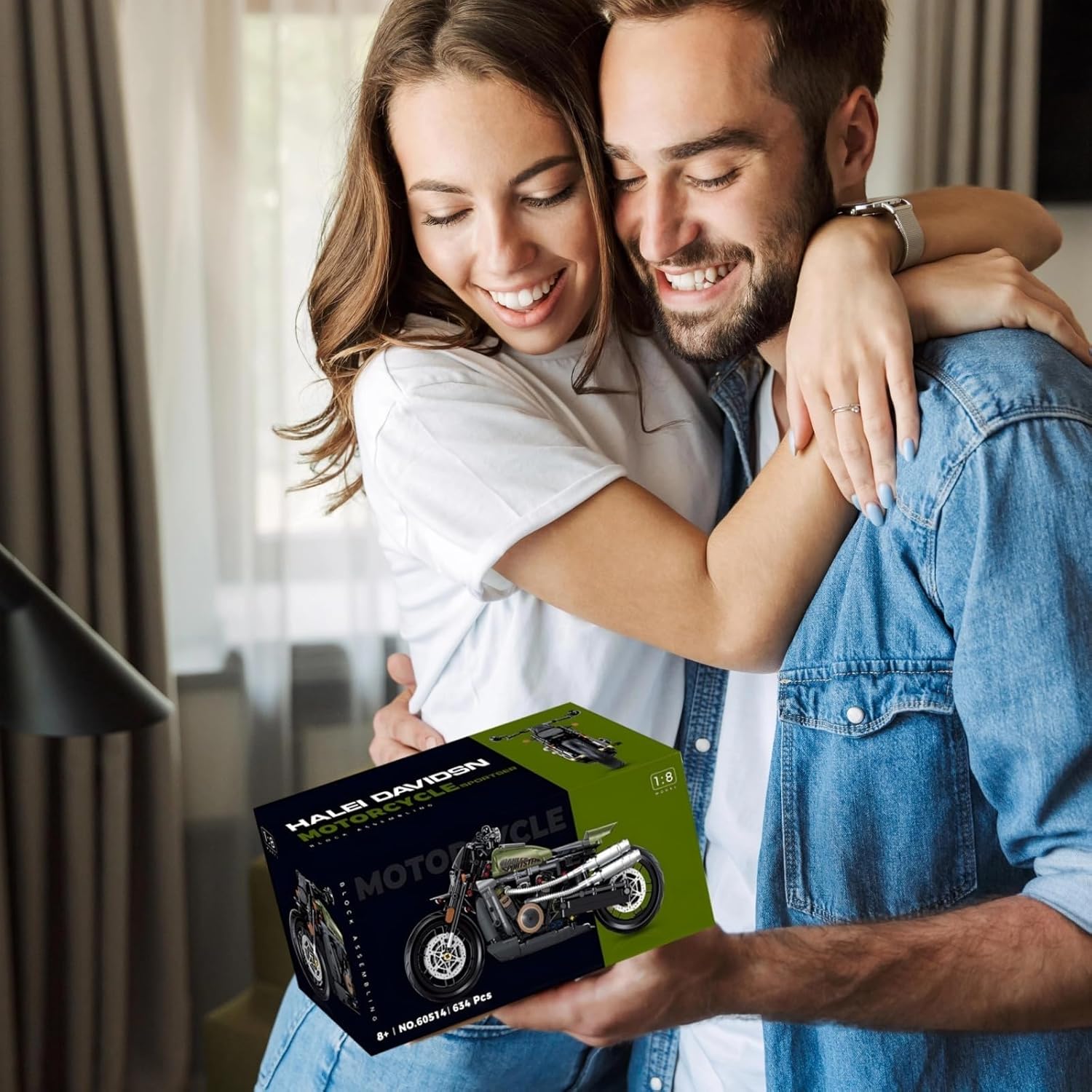 Motorcycle Building Blocks Toys, Motorbike Model Building Kit for Boys, 634 Pieces Construction Engineering Motorcycle Bricks, STEM Educational Toy, Gift for Adults and Kids