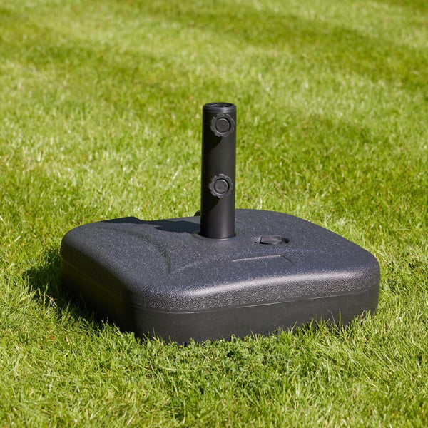 Alfresia 2.7 Metre Parasol - Round with Push Button Tilt, Outdoor Table Parasol Umbrella with Crank Handle, Garden Patio Sun Shade, Grey, Easy Assemble