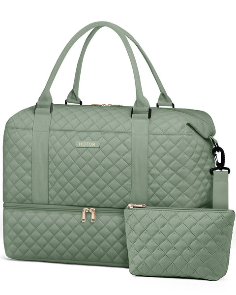 HOTOR Travel Bags for Women - Lightweight Overnight Holdall Bag, Large Carry on Luggage Weekend Bag with Shoe Compartment & Toiletry Bag, Travel Duffel Sport Gym Tote, Black, 34.0 x 45.0 x 20.0 cm