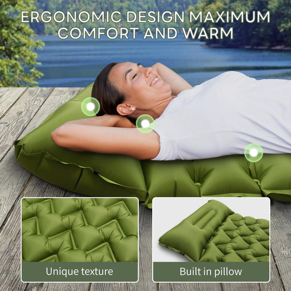 Kdti Sleeping Pad, Ultralight Inflatable Camping Mat Built-in Foot Pump, Portable Waterproof Sleeping Mat Compact for Backpacking, Hiking, Tents