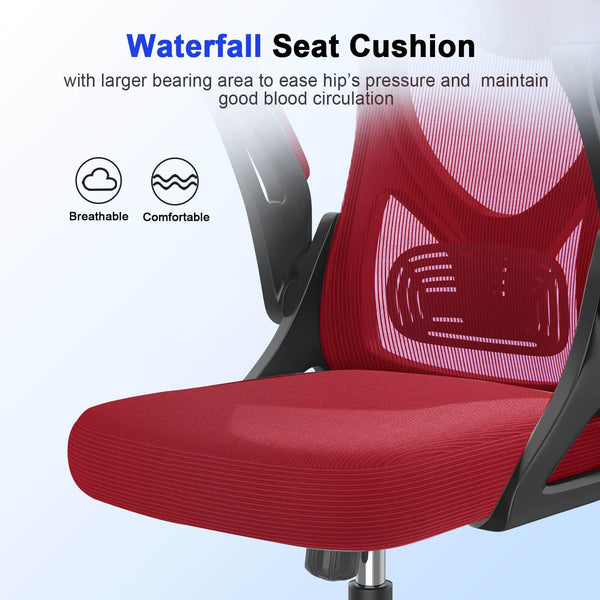 Office Chair - Ergonomic Desk Chair with Lumbar Support Headrest Adjustable, Padded Flip-up Armrests Comfy Seat Cushion High Back Executive Manager Chair For Home Office