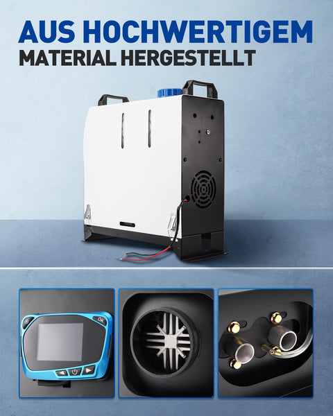 ShockFlo 12V 5KW Diesel Air Heater, All in One Parking Heater Kit with Remote Control, Silencer and LCD Display, Fast Heating, for RV Truck, Motorhomes, Boat, Bus, Car Trailer, Caravans