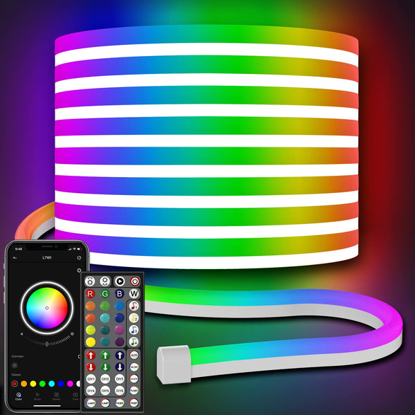 AILBTON Led Neon Rope Lights 10m Flexible Led Rope Lights,Control with App/Remote,Multiple Modes,RGB Neon Music Sync Gaming Strip for Bedroom Indoor