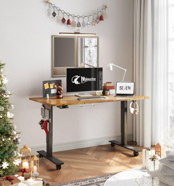 MAIDeSITe Height Adjustable Standing Desk Electric Standing Desk Sit Stand Desk Stand Up Desk with Cable Tray 120 * 60cm Desktop for Home Office