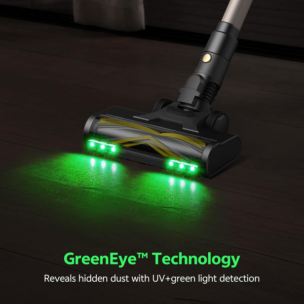 Ultenic U15 Cordless Vacuum Cleaner 50000Pa/65Min Runtime, Anti-tangle Brush with GreenEye Technology, Self Standing Stick Vacuum, Telescopic Tube, Ideal for All Floors, Carpet & Pet Hair