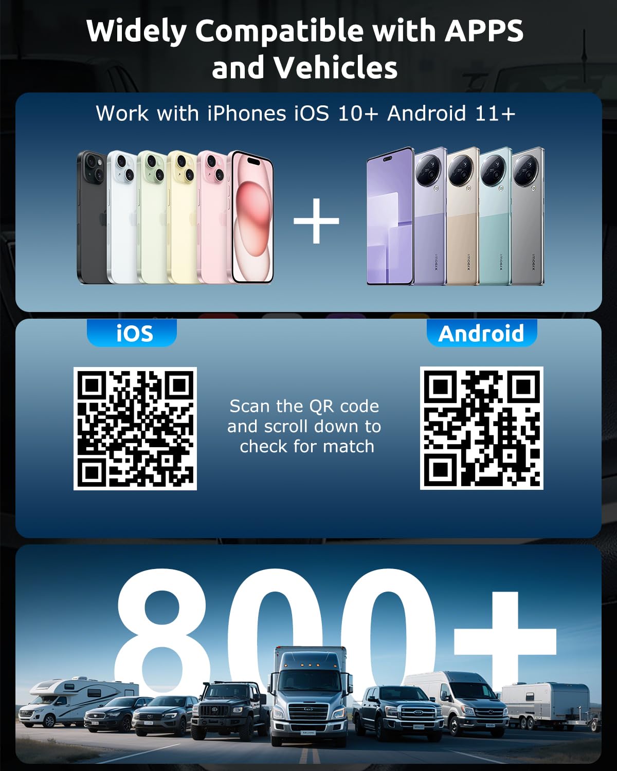 Wireless CarPlay & Android Auto Adapter, Converts Wired to Wireless 2-in-1 Dongle with USB/Type-C Plug, Compatible with iOS 10+ and Android 11+