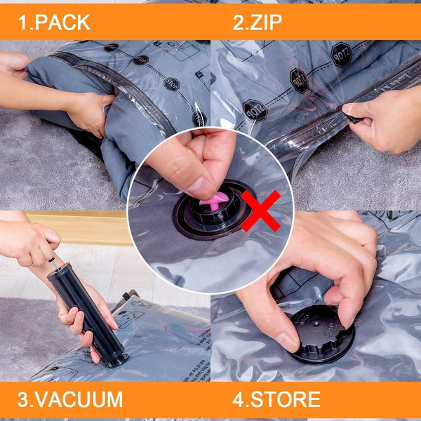 24 Pack Vacuum Storage Bags with Electric Pump, (5 Jumbo, 5 Large, 5 Medium, 5 Small, 4 Roll Up Bags) Space Saver Bag for Clothes, Mattress, Blanket,