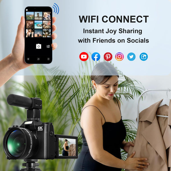 Digital Camera,4K 64MP Cameras for Photography with Beauty Light 180°flip Screen Compact Vlogging photo Camera, 18 Digital Zoom, Adjustable Flashlight