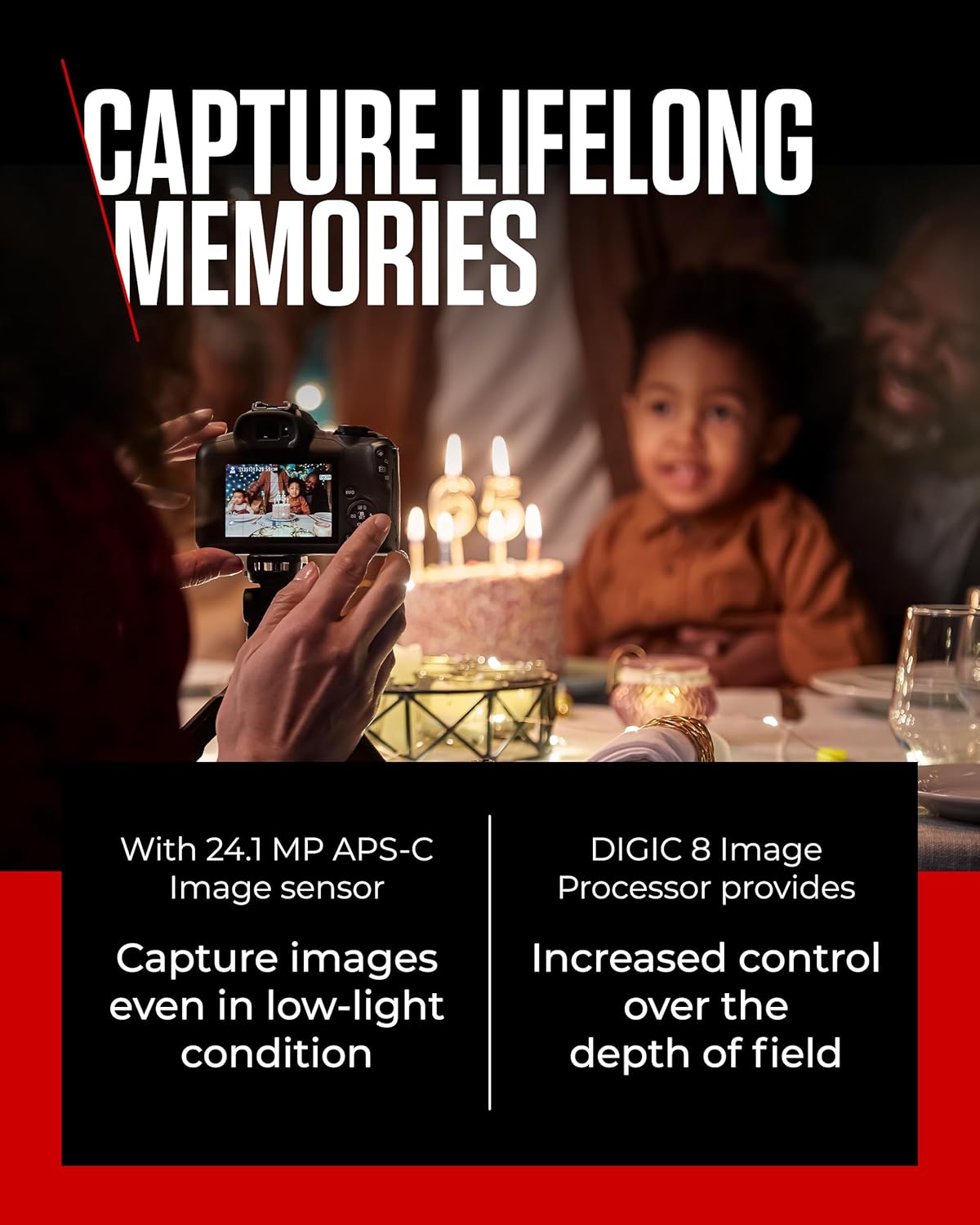 Canon EOS R100 - Compact Mirrorless Digital Camera - 24.1 MP, 4K Resolution - Dual Pixel CMOS AF, DIGIC 8 Processor - 6.5 FPS Continuous Shooting - Face & Eye Detection, Bluetooth, Wi-Fi, GPS